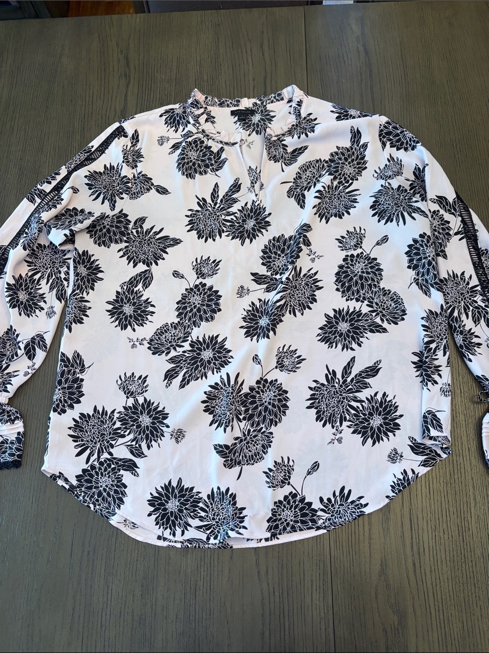 Black & Pink Floral Long Sleeve Blouse